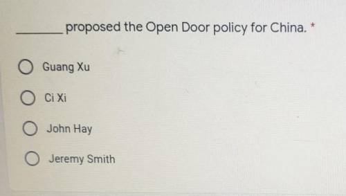 ___proposed the open door policy for china ​