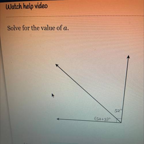 Solve for the value of a.