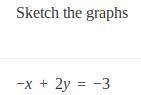 Please help!

Sketch the graphs for this problem-
-x+2y=-3
You can write it on a paper, take a scr