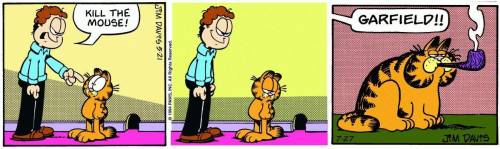 Ok, so i looked up how many garfields it would take to k!ll a mouse...

this is what go.ogle provi