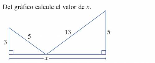 Del grafico calcule el valor de x
porfa ayudaaaaa!!!,