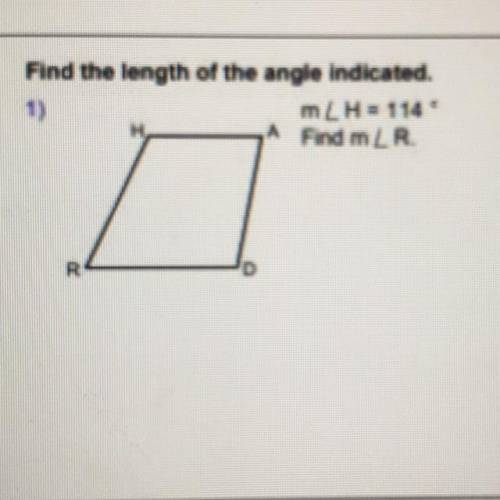 Find the length of the angle indicated