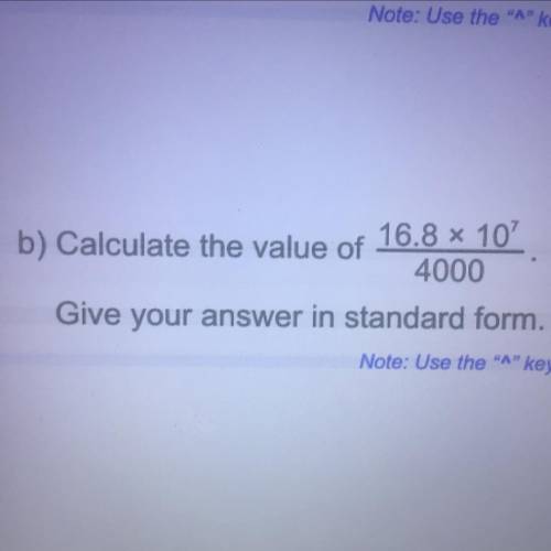 Calculate the value of 16.8 x 10^7/400 Give answer in standard form