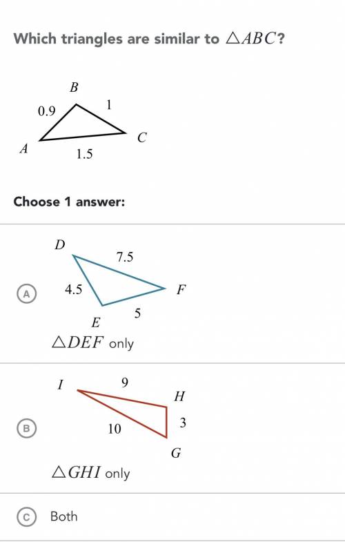 Which triangles are similar to triangle ABC ?