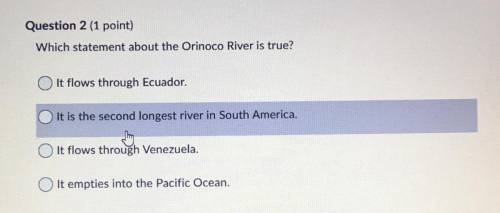 Which statement about the Orinoco river is true?