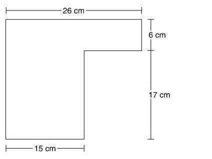 N the diagram below, all angles are right angles and all sides are measured in centimeters (cm)