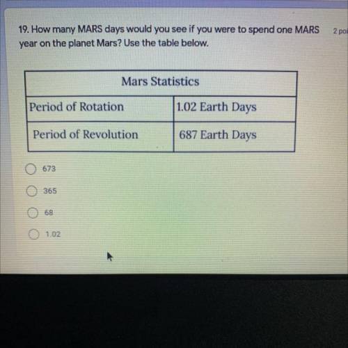 How many MARS days would you see if you were able to spend on MARS year on the planet Mars use the