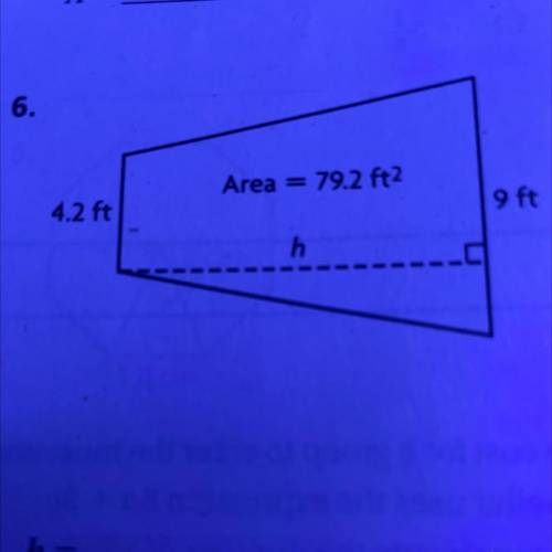 Area = 79.2 ft2
9 ft
4.2 ft
h