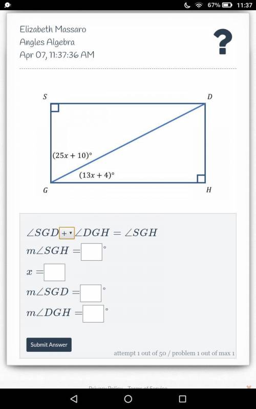 I need help please it's angles in algebra