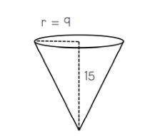 BRAINLIST Find the volume of the cone above. Use 3.14 for π. and round your answer to the nearest t