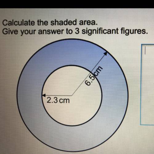 Calculate the shaded area. Give your answer to three significant figures￼. See image.