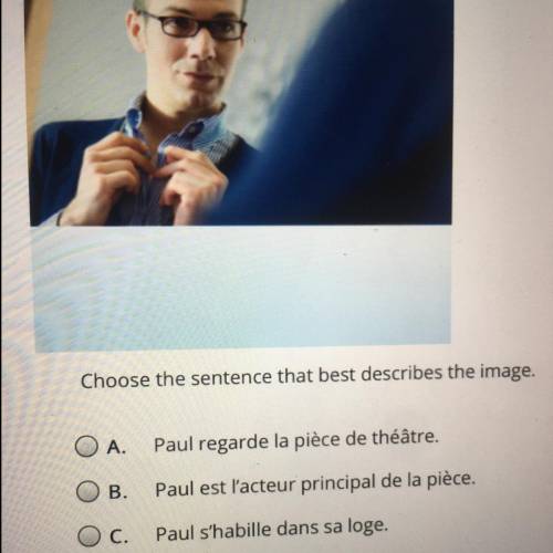Choose the sentence that best describes the image.

A. Paul regarde la pièce de théâtre.
B. Paul e