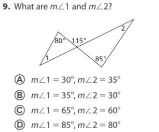 ASAP What are m∠1 and m∠2? right answers only pls :)