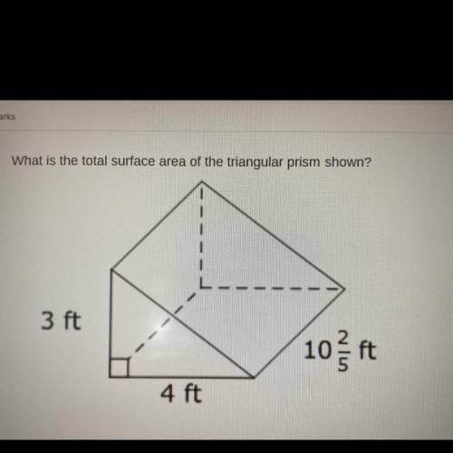 What is the total surface area of the triangle prism shown?