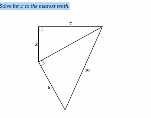 Solve for xx to the nearest tenth.