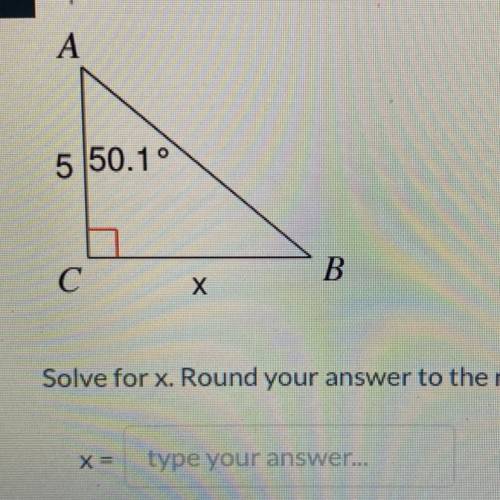 Solve for x. round your answer to the nearest tenth.