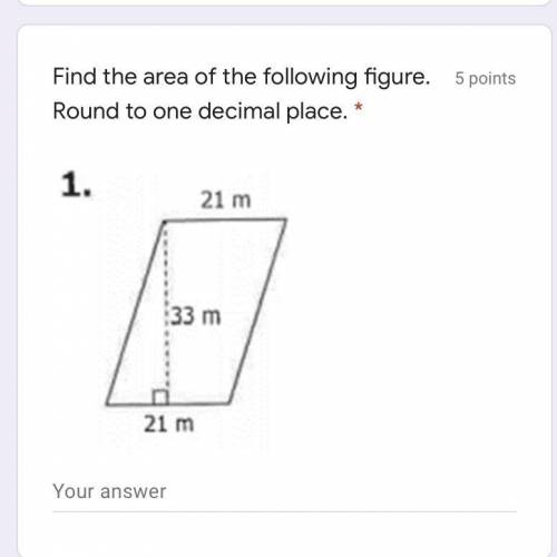 Find the area of the following figure. Round to 1 decimal place.