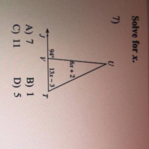 Solve For X 
Someone plz help I've been stuck on this for a long minute