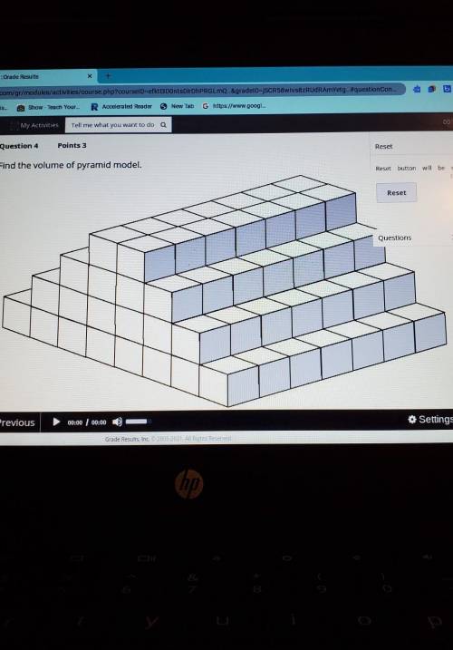 Find the volume of the pyramid model.​