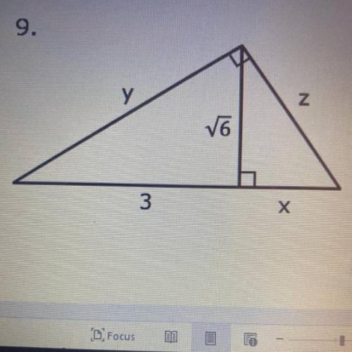 Find the value of x, y, and z.