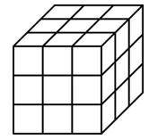 Study the figure. Each cube represents 1 unit cube.

What is the volume of the figure?
a.27 cubic
