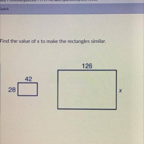 Find the value of x to make the rectangles similar.