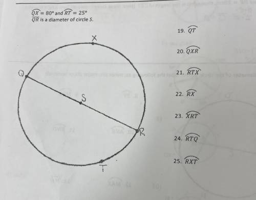 Find the degrees of the given arc. Please help