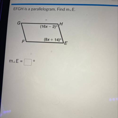 EFGH is a parallelogram. Find m