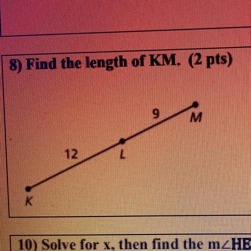 Find the length of KM. Helpppppppppp