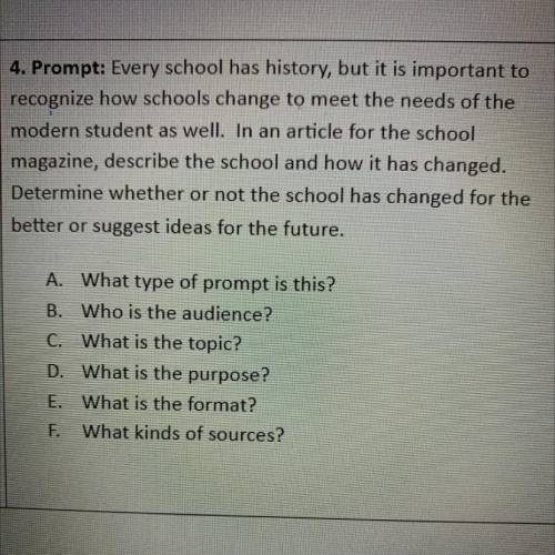 4. Prompt: Every school has history, but it is important to

 recognize how schools change to meet