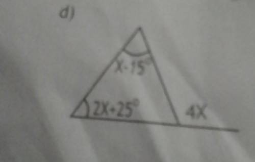 Find the value of x of triangle ​