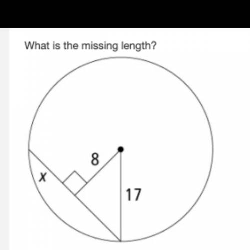 What is the missing length?
A. 15
B. 30
C. 8
D. 7