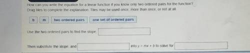 How can you write the equation for a linear function if you know only two ordered pairs for the fun