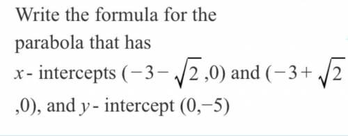 Write the formula for the parabola.