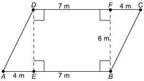What is the area of this parallelogram?
104 m²
88 m²
56 m²
32 m²
