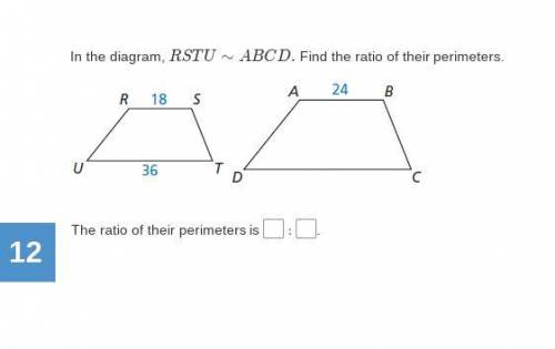 In the diagram, RSTU∼ABCD. Find the ratio of their perimeters.