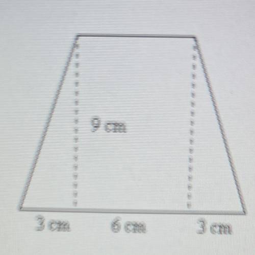The trapezoid below is formed from two triangles and a rectangle. What is the area of the trapezoid