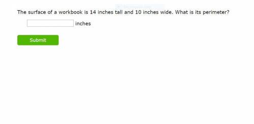 The surface of a workbook is 14 inches tall and 10 inches wide. What is its perimeter?