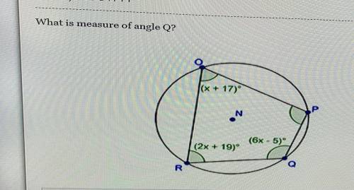 What is measure of angle Q?