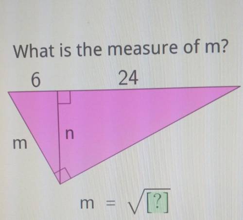 What is the measure of m?624mn​