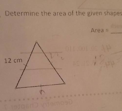 25, Determine the area of the given shapes. a) Area = . 12 cm one side ​