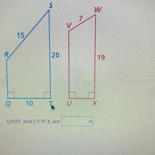 Decide whether QRST and you UVWX are similar￼.