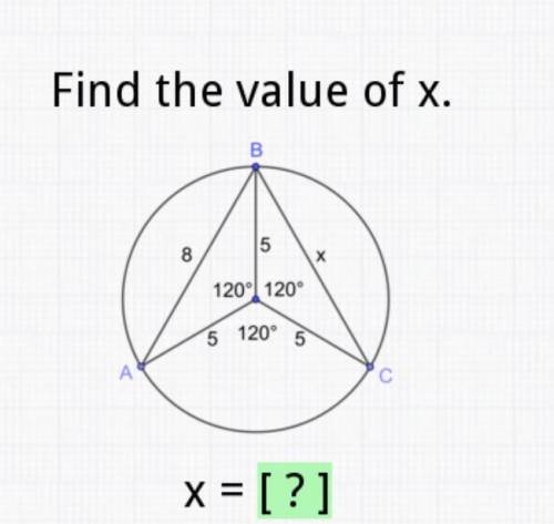 Find the value of x. x= ?