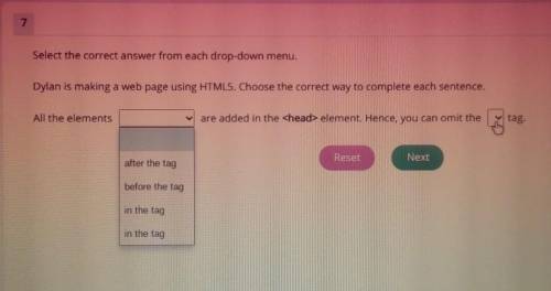 PLS HELP :,)

Dylan is making a web page using HTML5. Choose the correct way to complete each sent