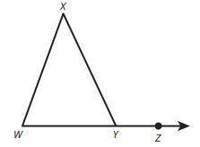 In the diagram, m∠XYZ = 115° and m∠WXY = 45°.
What is m∠XWY?