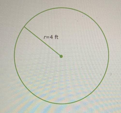 The radius of a circle is 4 feet. What is the area?

p=4 ft
Give the exact answer in simplest form