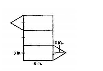 Look at the net below. What is the lateral surface area, in square inches, of the figure formed by
