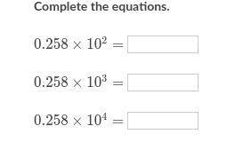 Complete the equations.
look at photo