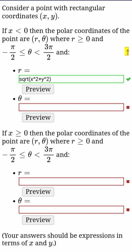Consider a point with rectangular coordinates (x,y).

If x<0 then the polar coordinates of the