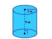 Find the total surface area of the cylinder below.